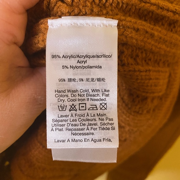 DKNY Sweater Size Large Camel Brown Crewneck Long Sleeve Knit NWT - Picture 10 of 11